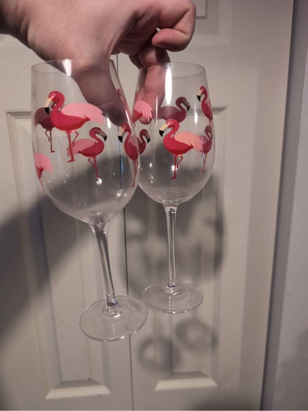 Pink Flamingo Wine Glasses - Set of 2